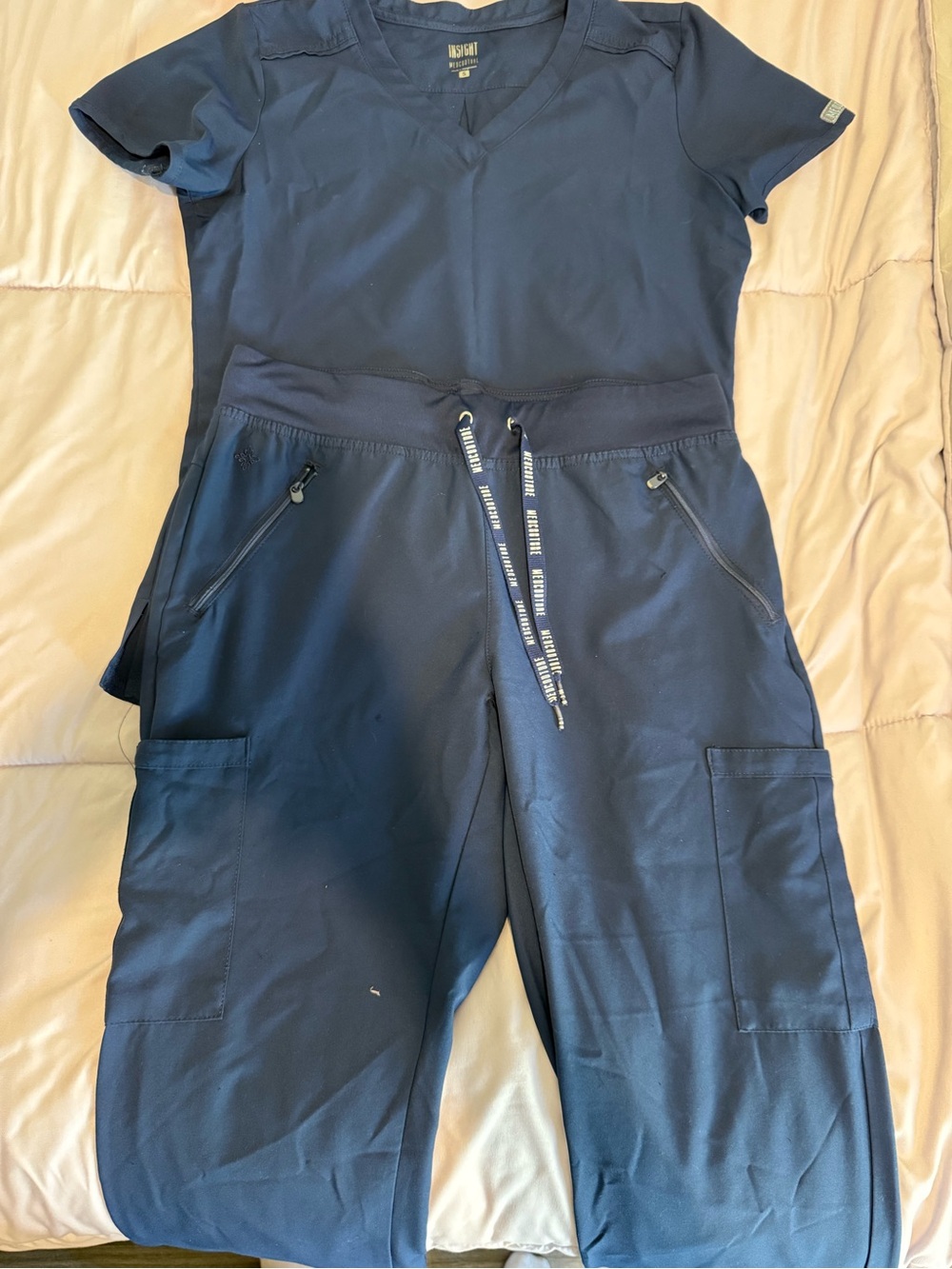 Med Couture Navy V-Neck Scrub Set